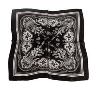 Bandane Fiore Per Adulto Unisex Moda Quadrato Fazzoletto Moto Foulard Street Dance Headwrap Multiuso Sciarpe Accessorio Unisex, Nero , Taglia unica