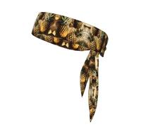 Bandane per capelli alla moda con ananas e frutta con glitter dorati, unisex, per allenamento, jogging, ciclismo, yoga e molto altro ancora