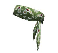 Bandane per capelli alla moda con coccinella su margherita, unisex, per allenamento, jogging, ciclismo, yoga e altro ancora
