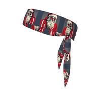 Bandane per capelli alla moda con stampa di Babbo Natale, unisex, per jogging, ciclismo, yoga e altro ancora
