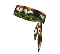 Bandane per capelli alla moda con stampa di gallo, unisex, per jogging, ciclismo, yoga e altro ancora