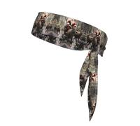 Bandane per capelli alla moda con stampa natalizia di Babbo Natale, unisex, per jogging, ciclismo, yoga e altro ancora