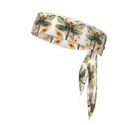 Bandane per capelli da allenamento, unisex, motivo libellula dorata su sfondo giallo, per tennis, corsa, yoga