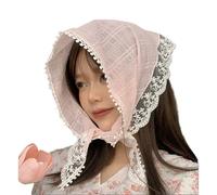 Bandane per capelli francesi Foulard Primavera Estati Sciarpa per capelli Floreale Pizzo Fascia Vintage Fazzoletto per la testa per donne Ragazze Sciarpa triangolare per le donne, A, Taglia unica