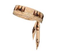 Bandane sportive con cavallo che corre nel deserto e sabbia, con stampa tempesta, eleganti e confortevoli, fasce per il sudore atletiche per corsa, yoga, ciclismo