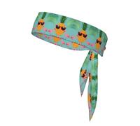 Bandane sportive con stampa ananas e fenicottero, eleganti e confortevoli, per corsa, yoga, ciclismo