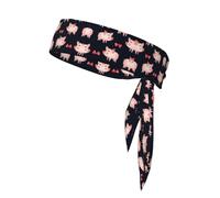 Bandane sportive con stampa maialino rosso - eleganti e confortevoli fasce per il sudore atletiche per corsa, yoga, ciclismo