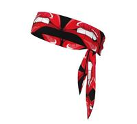 Bandane sportive per la testa, unisex, con stampa a labbra rosse, fascia per capelli per allenamento, fasce per il sudore atletiche estive, ciclismo e altro ancora