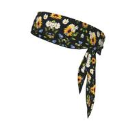 Bandane sportive per la testa, unisex, con stampa di girasoli, camomilla, fascia per capelli per allenamento, fasce per il sudore atletiche estive, ciclismo e altro ancora
