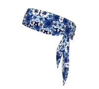 Bandane sportive per la testa, unisex, con stampa di ibisco blu, fascia per capelli per allenamento, fasce per il sudore atletiche estive, ciclismo e molto altro ancora