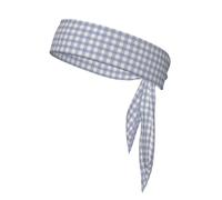 Bandane unisex con lacci per capelli, motivo a scacchi beige e viola, per allenamento sportivo, tennis, corsa e yoga
