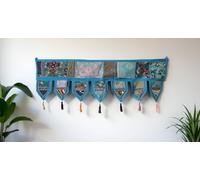 Bandanwar - Mantovana decorativa indiana tradizionale in cotone toran ricamato a mano, per porta e soggiorno, decorazione da appendere alla finestra, stile bohémien, etnico, vintage (celeste, 1 m)