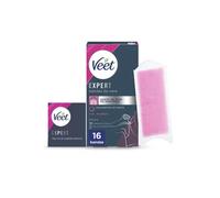 Veet Expert Bande di cera fredda per depilazione ascellare, con burro di karite, 16 strisce