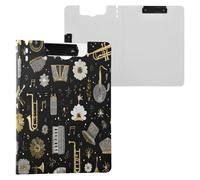 Bande Appunti Pieghevoli Oro e Argento A4 Appunti Folio Orizzontale e Verticale Doppia Clip Nursing Lavagna con Coperchio