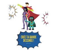 Bande dessinée vierge à créer pour enfants, ados et adultes 90 planches avec vignettes blanches (sans bulles) et 9 planches à découper d'onomatopées ... 27,9 cm, carnet bd cadres vierges, 110 pages