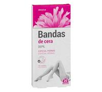 Bande di cera speciale gambe Deliplus pelle sensibile | Scatola 20 bande + 2 salviette post-depilazione per pulire i resti e lenire la pelle