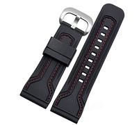 Bande di orologi per sette venerdì orologio in gomma Egler Waterproof Watch Band Sevenfriday P Series Yp3C/02 (Colore: Black-Red-Steel, dimensioni: 28mm)