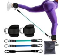 Bande di resistenza alla caviglia con polsini 5 pezzi/set Cinturini alla caviglia elastici e traspiranti con anelli a D Polsini regolabili Attrezzature per il fitness per donne e uomini Pesi per es