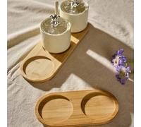 Bandeja de madera para tarros de condimentos, contenitore ornamental, bandeja de servicio, bandeja de mesa café redonda, posavasos, bandeja decorativa redonda para botellas de salsa de soja y vinagre,