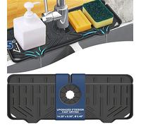 Bandeja in silicone per rubinetto a goccia, sottovaso in silicone per rubinetto, supporto per spugna e sapone per lavandino da cucina, accessori, tappetino asciugante per piano di lavoro in cucina