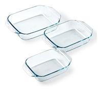 Bandeja Pyrex Irresistible Set 3 Rettangolare Vetro Borosilicato 20 25 28 cm