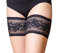 Bandelettes fasce elastiche brevettate antisfregamento per prevenire attrito interno coscia Nero Peony. Taglia S (A 53-57cm)
