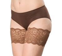 Bandelettes - Fasce in pizzo elastico contro le sfregamento delle cosce, color cioccolato (A)