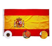 Bandera española 90x150cm -Bandiera spagnola resistente alle intemperie nylon Oxford 210D versione Premium Adatto per uso interno ed esterno Spanish flag