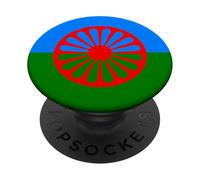 Bandera Gitana - Bandiera internazionale zingara romana PopSockets PopGrip Adesivo