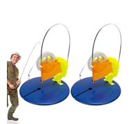 Bandera para pesca en hielo en invierno - 2 unidades de banderas automáticas para pesca con manos libres y plataforma desmontable, bandera naranja portátil | Equipo de pesca en hielo para invierno, ac