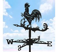 Banderuola in Acciaio Inossidabile, Gallo Segnavento in Metallo Indicatore di Direzione Del Vento Con Pollo da Giardino Scena di Fattoria Banderuola per Giardino Tetto all'aperto Decorazione