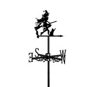 Banderuola in Metallo con Ornamento a Forma di Strega, Strumento di misurazione della banderuola, indicatore della direzione del Vento per Recinzione da Giardino e capanno, Montaggio sul Tetto di Un