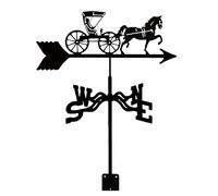 Banderuola in Metallo con Statuetta di Carrozza trainata da Cavalli, Pratico indicatore di direzione del, Strumento di misurazione Scena di Fattoria Vintage Casa Giardino all'aperto Artigianato