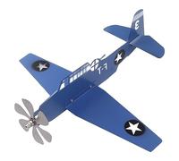 Banderuola Per Aeroplano Girandola a Vento in Acciaio Inossidabile in Ferro Blu da 11,4 Pollici con Punta di Freccia E Doppie Ali, Mulino a Vento Decorativo Per Aeroplano Per Giardino, Patio, Prato
