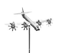 Banderuola per aeroplano in metallo - Indicatore decorativo di direzione del , banderuola in metallo per esterni | Meteo di progettazione aereo, decorazione da giardino a girandola per il