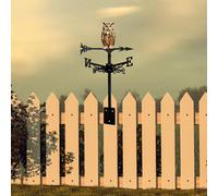 Banderuola segnavento a forma di gufo, regalo decorativo in ferro battuto,