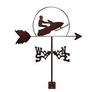 Banderuola Segnavento da Giardino in Metallo Strumento di Misurazione in Acciaio Inossidabile Indicatore A Gallo con Sculture di Motoslitte per Decorazioni da Giardino sul Tetto