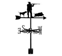 Banderuola segnavento for Cacciatori e Cani con Supporto for Tetto, indicatore di direzione del Vento for Decorazioni in Metallo da Giardino, da Fattoria e da Caccia.(Hunter Hunting)