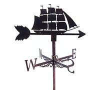 Banderuola Segnavento in Acciaio Inox per Giardino Nave da Guerra retrò Scene di Fattoria Vintage Creative Indicatore di Direzione