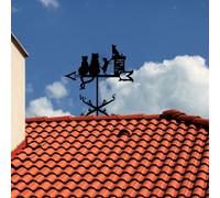 Banderuola segnavento in metallo a forma di gatto, indicatore di direzione del ,