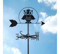 Banderuola segnavento in Metallo, Artigianale Gufo Che vola, Uccelli, Supporto per Tetto da Fattoria con Silhouette, indicatore di direzione, Scena Fattoria, palo Giardino, Arte co