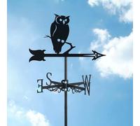 Banderuola segnavento in Metallo, Artigianale Gufo Che vola, Uccelli, Supporto per Tetto da Fattoria con Silhouette, indicatore di direzione, Scena Fattoria, palo Giardino, Arte co