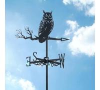 Banderuola segnavento in Metallo, Artigianale Gufo Che vola, Uccelli, Supporto per Tetto da Fattoria con Silhouette, indicatore di direzione, Scena Fattoria, palo Giardino, Arte co