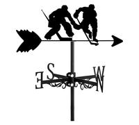 Banderuola segnavento in metallo, banderuola decorativa for progetti sportivi e fisici, for tetti di giardini, prati esterni, pali di recinzione, pergolati, serre, fienili o capannoni.(Ice hockey)