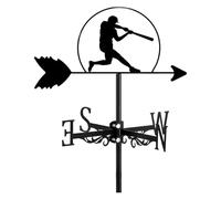 Banderuola segnavento in metallo, banderuola decorativa for progetti sportivi e fisici, for tetti di giardini, prati esterni, pali di recinzione, pergolati, serre, fienili o capannoni.(Baseball player