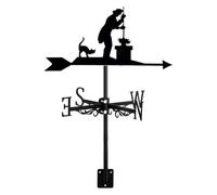 Banderuola segnavento in metallo con motivo contadino, indicatore di direzione del vento, strumento di misurazione, decorazione for giardino esterno, tetto, paddock, cortile, costruttore(Chimney Clean