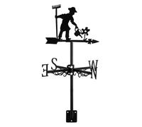 Banderuola segnavento in metallo con motivo contadino, indicatore di direzione del vento, strumento di misurazione, decorazione for giardino esterno, tetto, paddock, cortile, costruttore(Gardener)
