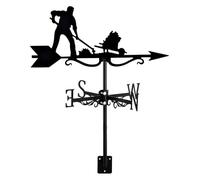 Banderuola segnavento in metallo con motivo contadino, indicatore di direzione del vento, strumento di misurazione, decorazione for giardino esterno, tetto, paddock, cortile, costruttore(Land Reclamat