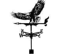 Banderuola segnavento in Metallo con Silhouette di Aquila, indicatore di direzione del Vento antiruggine Nero per Decorazione da Giardino, Recinzione, Tetto di casa colonica (Falco