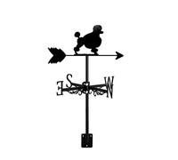 Banderuola segnavento in Metallo scavata a Forma di Animale, da Giardino, da Esterno, Decorativa, con Supporto per Ornamento a Forma di Cane Nero, Facile da Usare, Toypoodle (Toypoodle)